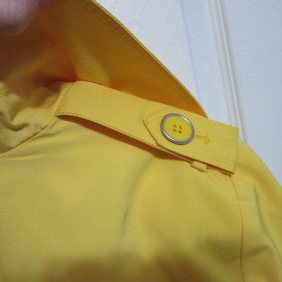 London Fog Yellow Double Breasted Belted Collared Trench Coat Size L Women's - Picture 7 of 13